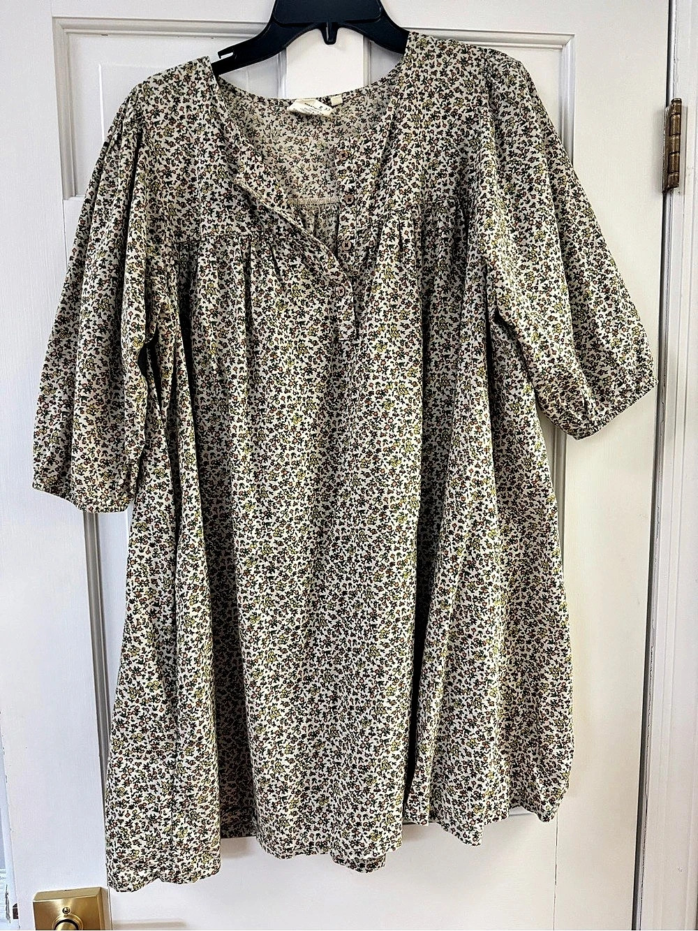 Wares by Olli Ella Floral Mini Dress in Green & White Size Medium